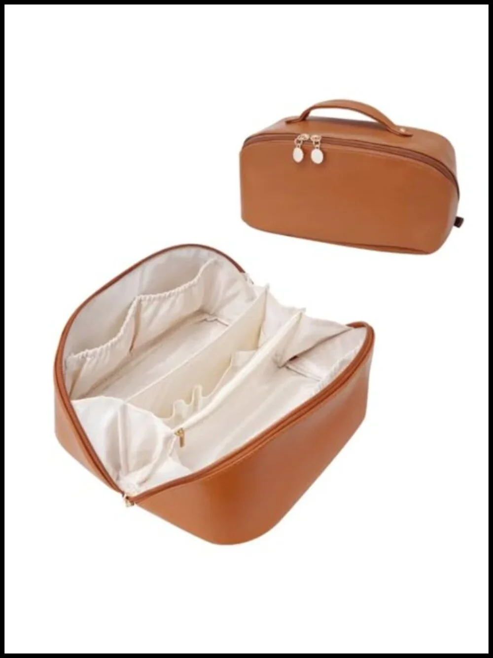Waterproof PU Leather Large Capacity Makeup Bag Travel Toiletry Organizer with